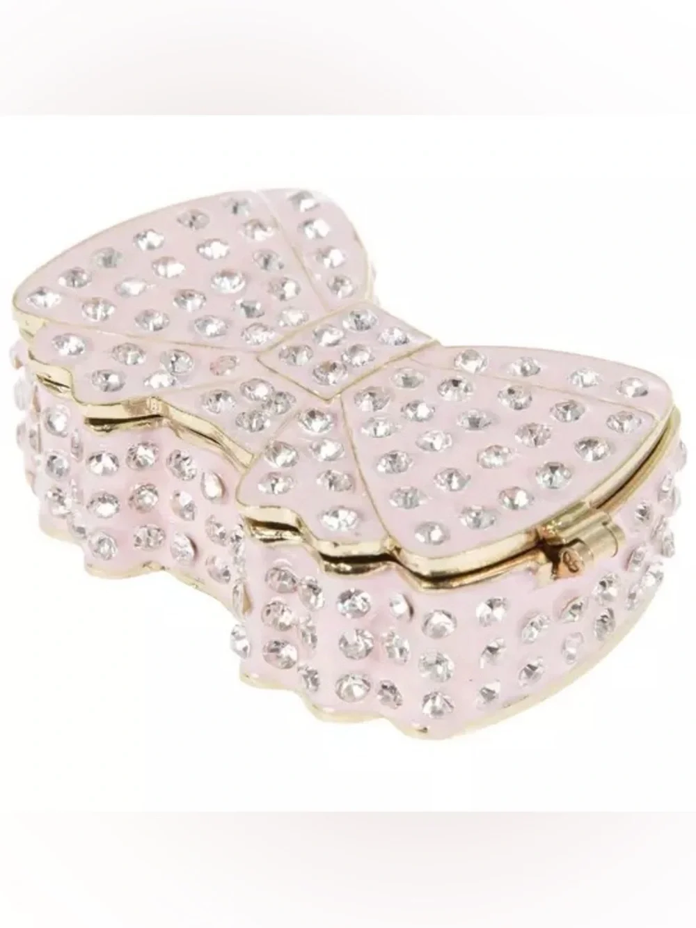Pink Rhinestone Bow Jewelry Box